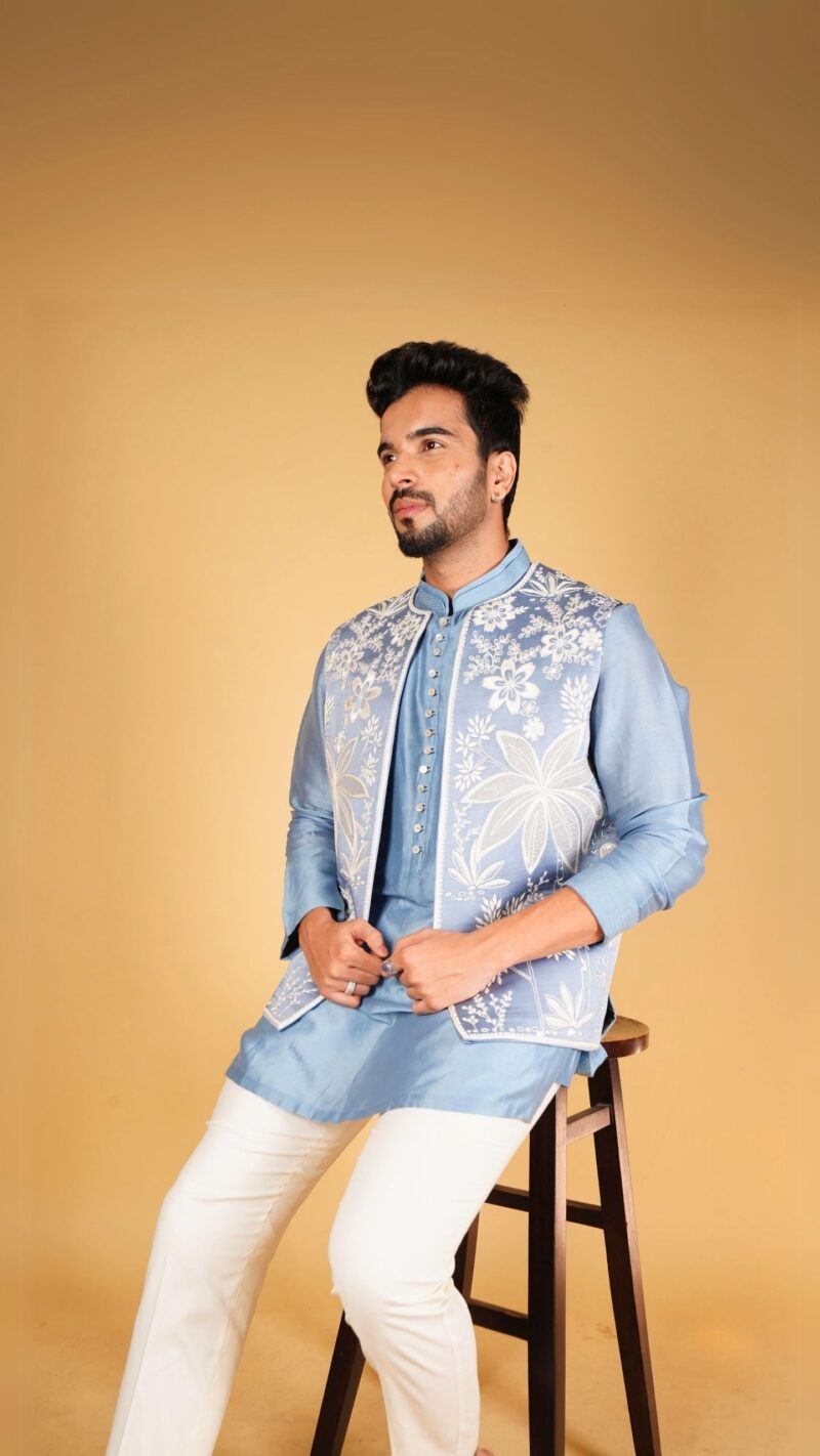 Sky blue waistcoat - Image 5