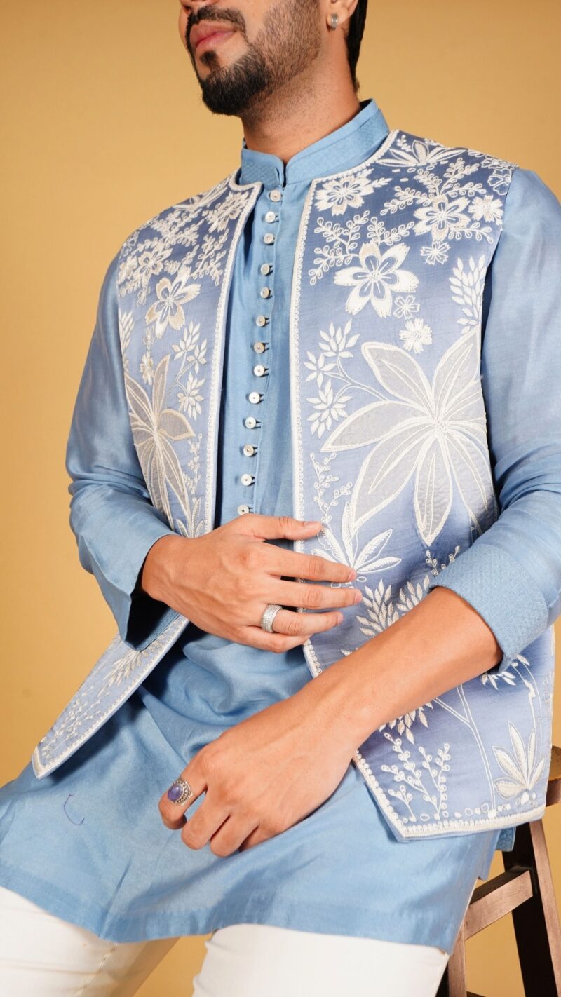 Sky blue waistcoat - Image 4