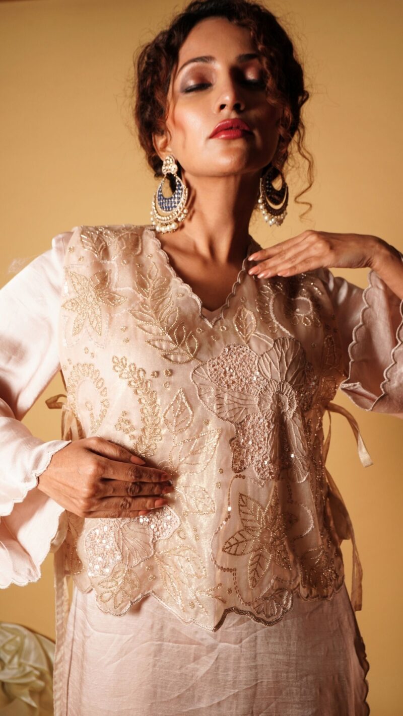 Organza bib kurta set - Image 3