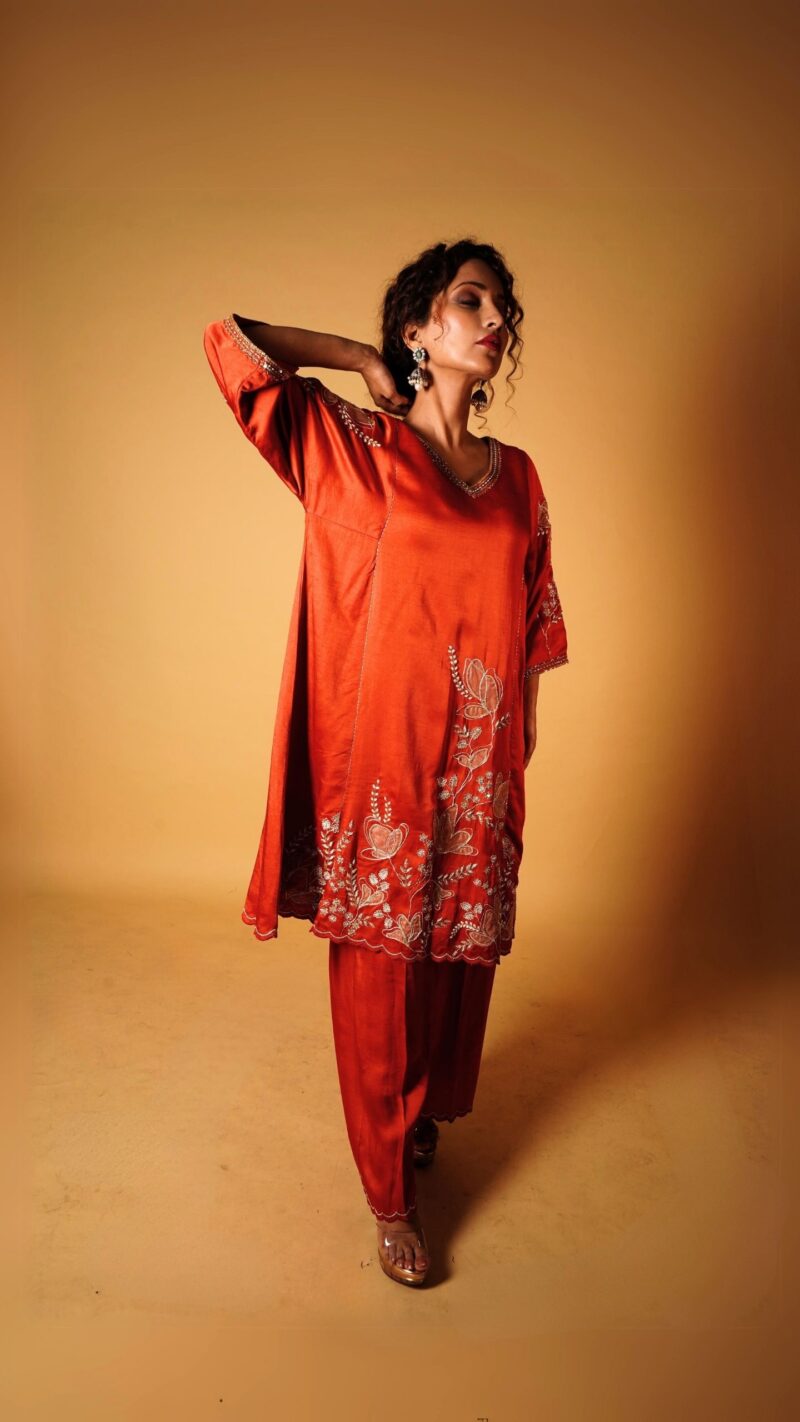 Dori appliqué kurta - Image 7