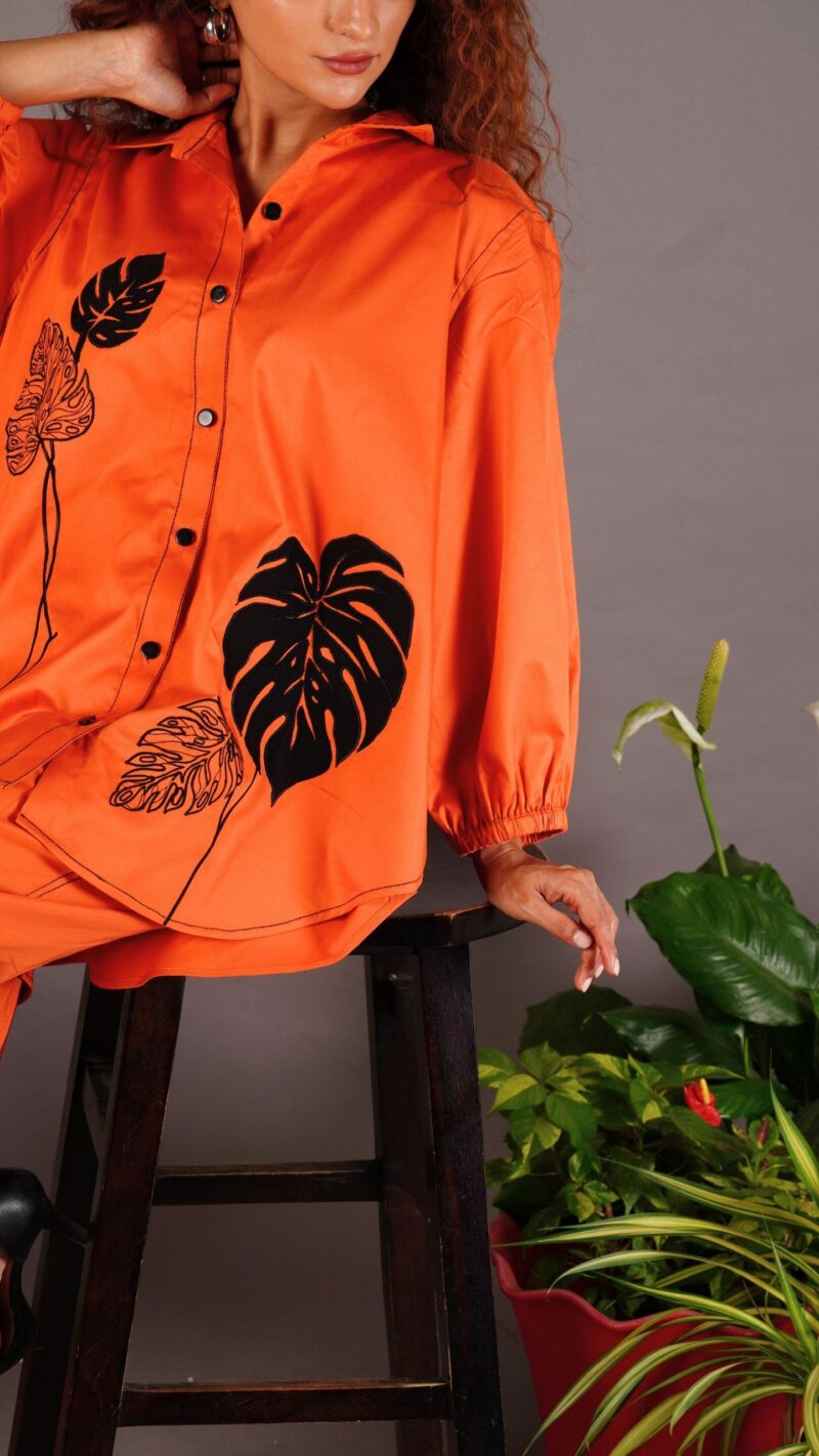 Leaf appliqué shirt - Image 3