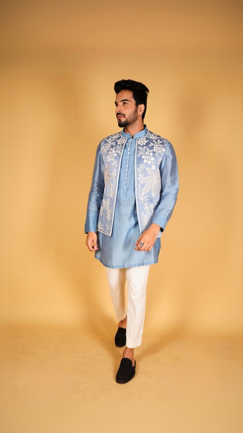 Sky blue waistcoat