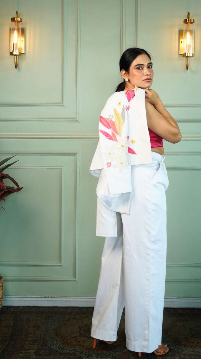 White pleated trouser - Image 2
