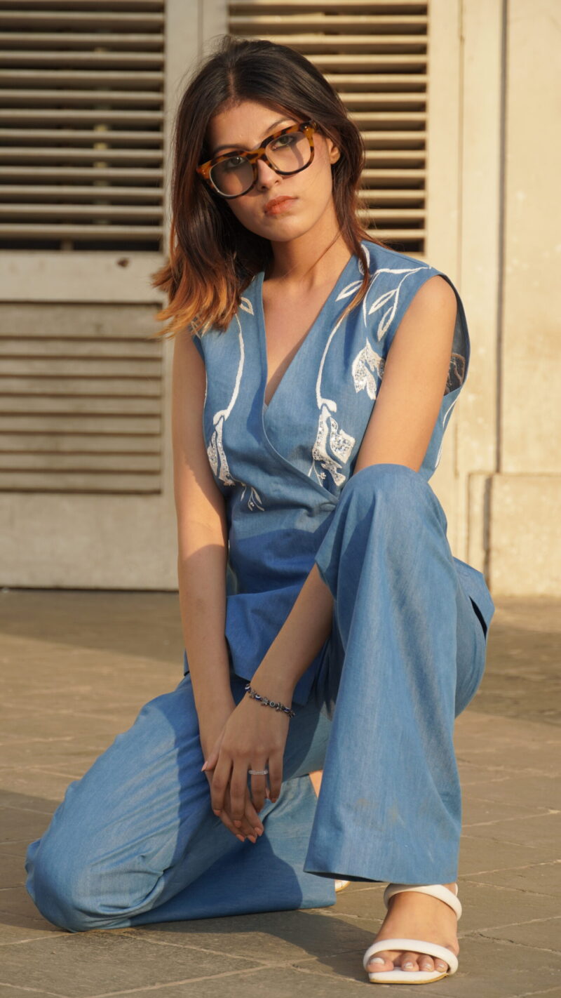 Blue denim waist coat and trouser - Image 3