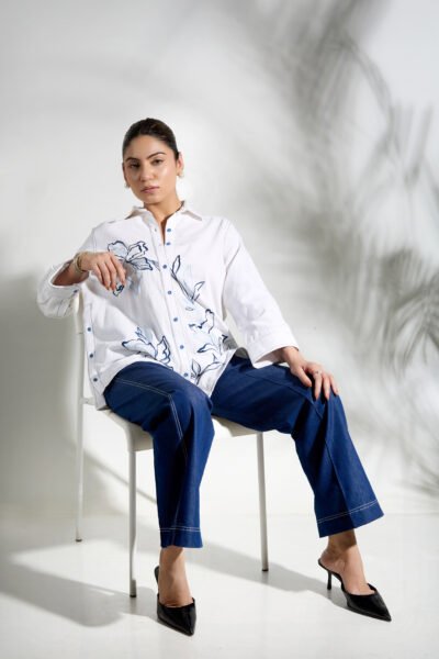 cross vein flower shirt