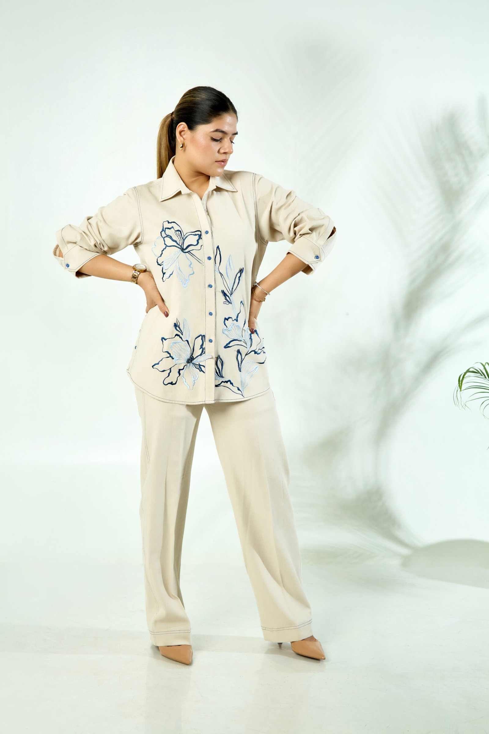 cross vein flower shirt